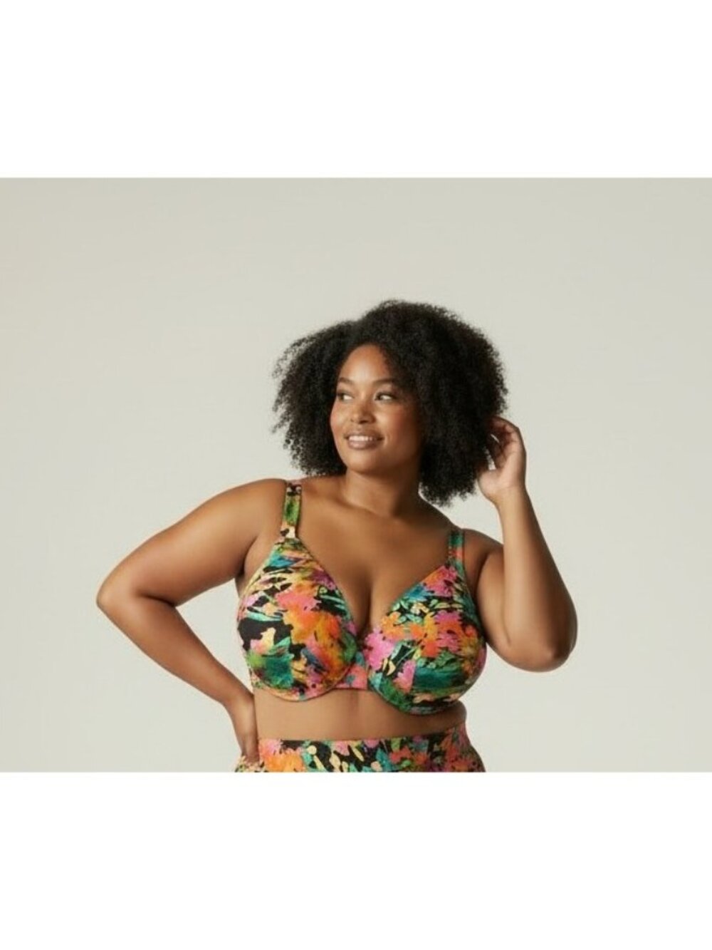 NEW Lane Bryant Cacique Smooth Lightly Lined Full Coverage Floral Bra 42J